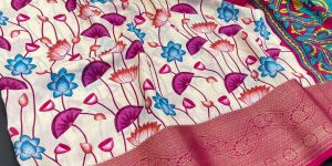 Elegant Dola Silk Jacquard Border Printed Saree