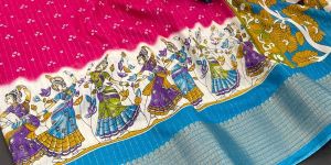 Stylish Dola Silk Printed Saree with Rich Jacquard Border