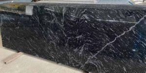 Cross Marquina Black Granite Slab