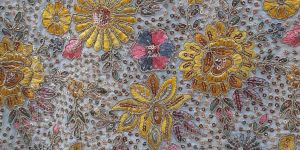 Ladies Yellow Georgette Allover Embroidery Work Fabric