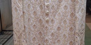 Mens Cream Wedding Sherwani Suit