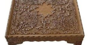 Walnut Wood Carving Square Table
