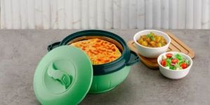 Green Double Walled Insulated Casserole