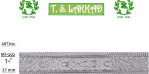 Silver Floral Woven Border Lace Trim
