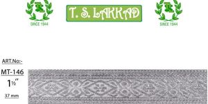 Silver Woven Floral Border Lace Trim