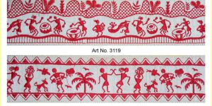 Tribal Figure Embroidery Lace Border Trim