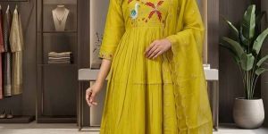 Heavy Dupatta Work Mul Chanderi Ethnic Kurta Set
