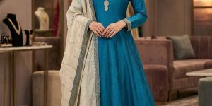 Heavy Work Vichithra Silk Frock Style Suit Set