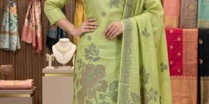 Odette Ethnic Floral Kurta Set With Dupatta
