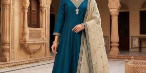 Premium Vichithra Silk Anarkali Suit Set