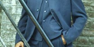 burnt blue collar less five button jacket set