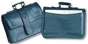 Blue Leather Laptop Bag