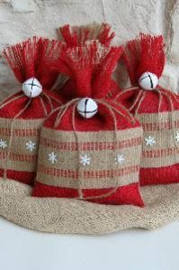 Jute Christmas Gift Bags