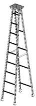 General Purpose Folding Ladder with 25mm dia pipe steps.