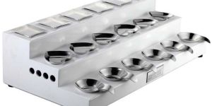 Stainless Steel White Step Buffet Display