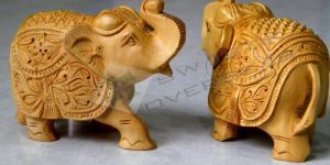 Wooden Elephant Figurine