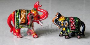 Wooden Painted Elephant
