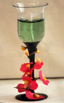 Green Color Tea Light Candle with Glass Holder