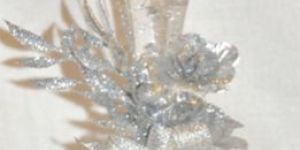 Inner Floating Glass Candle with Silver Flower Holder