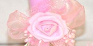 Pink Color Fancy Candle with Glass Holders