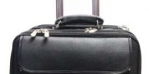 Leather Laptop Trolley Bag