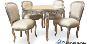 Silver Inlay Dining Table Set