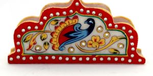 Meenakari Work Mayur Design Marble Napkin Holder