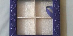 Decorative Christmas Boxes with Beaded Work on Fabric