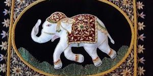 Zardozi Embroidery Work Wall Hanging, Jewel Carpet, Tapestry