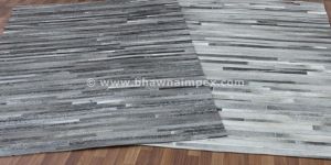 Natural Hair on Leather Rugs