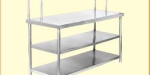 Working Table with Overhead Shelf