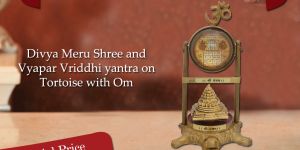 Divya Meru Shree and Vyapar Vriddhi Yantra on Tortoise with Om