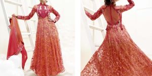 Designer Zari Resham Embroidered Dress