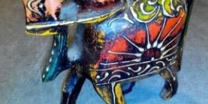 Wooden Embossed Painted Horse