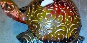 Wooden Embossed Painted Tortoise