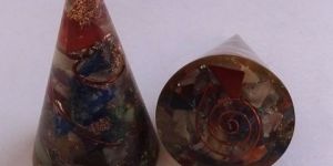 Orgone/ Orgonite Mix Chakra Stone Cone