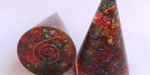 Orgone/ Orgonite Onyx Mix Chakra Cone