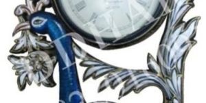 Wood Carving Peacock Wall Clock