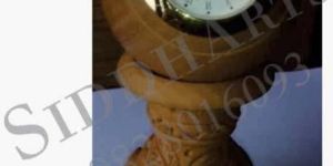 WOODEN CARVED PILLAR WATCH