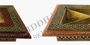 WOODEN DRY FRUIT BOX GOLDEN