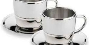 Stainless Steel Cup & Saucer