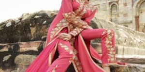 Leo Royal Georgette Pink Suit
