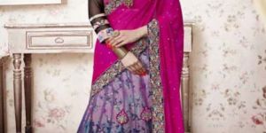 Purple Coloured Designer Thread Lehanga