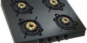 Four Burner Black Glass Top