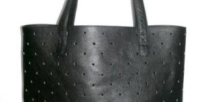 Leather Hole Punch Tote Bag