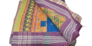 Handmade Stitched Pattern Kantha Quilt