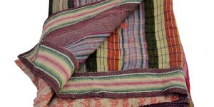 Stitched Pattern Kantha Quilt