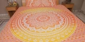 Yellow Ombre Print Indian Mandala Bohemian Duvet Cover
