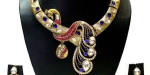 Zaveri Pearls Peacock Swirl Necklace Set
