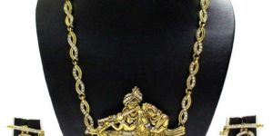 Zaveri Pearls Radha Krishna Temple Necklace Set